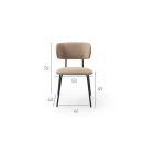 medidas silla metalica tapizada moderna minerva contract hosteleria salon