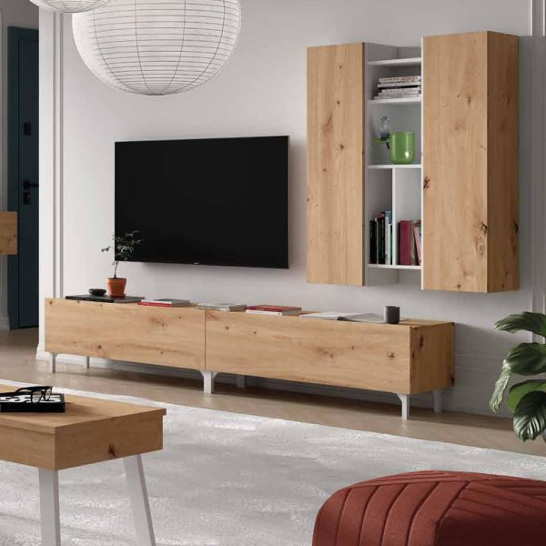 mueble salon moderno nordico boreal madera patas comedor hogar almacenaje decoracion