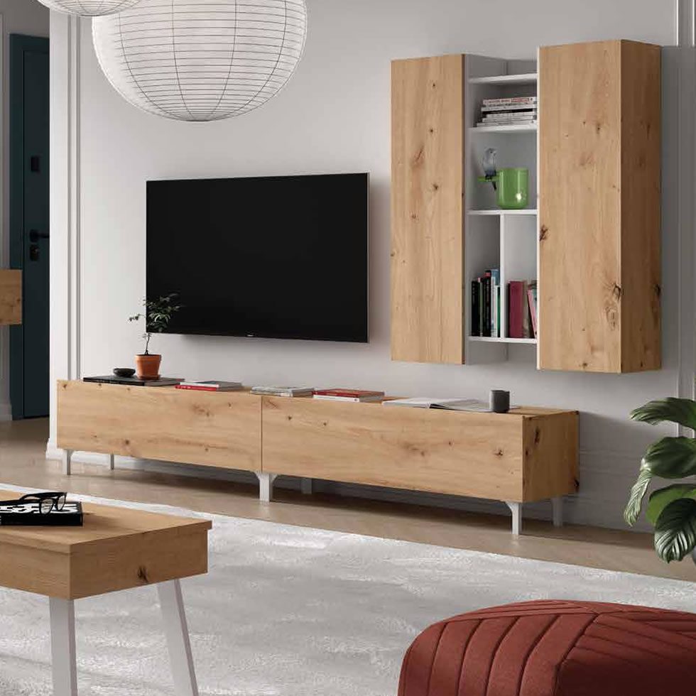 mueble salon moderno nordico boreal madera patas comedor hogar almacenaje decoracion