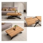 detalle mesa centro comedor helena extensible elevable electrica melamina