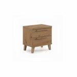 mesita noche melamina patas 2 cajones tirador dormitorio