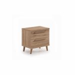 mesita noche sahara pata nordica 2 cajones tirador melamina moderna industrial