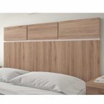 cabezal melamina moderno andy roble natural plomo dormitorio matrimonio colgar