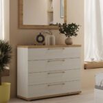 Cómoda MIX moderna 120 cm. 4 cajones madera