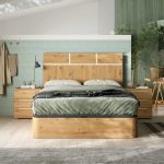 ambiente dormitorio moderno mesitas noche cabezal canape sin patas gran capacidad melamina matrimonio industrial