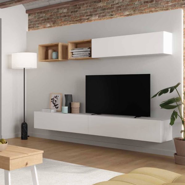 mueble salon moderno flotante laca madera comedor melamina nordico hogar