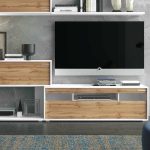 detalle mueble salon comedor moderno ibiza blanco blanco almacenaje melamina