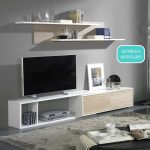 mueble salon modular composicion moderna lola 240 cm. melamina combinable comedor