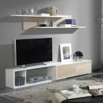 mueble salon modular composicion moderna lola 240 cm. melamina combinable comedor montado