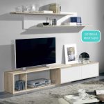 mueble salon modular composicion moderna lola 240 cm. melamina almacenaje