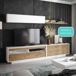 modular mueble salon moderno melamina blanco mahon 270 cm. almacenaje