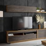 detalle muebles modular salon mahon moderno melamina almacenaje puertas comedor