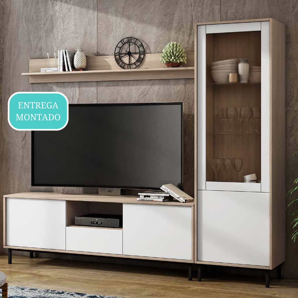 composicion muebles salon moderno menorca melamina comedor