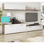 mueble salon milian composicion almacenaje comedor melamina blanco