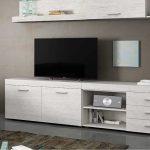 detalle mueble salon moderno composicion silence melamina almacenaje tiradores comedor alta calidad