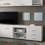 mueble salon moderno composicion silence detalle melamina almacenaje tiradores cajones puertas comedor alta calidad