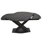 detalle giratoria porcelanico mesa comedor salon acero extensible moderna roda