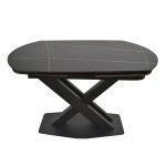 mesa comedor salon moderna roda extensible giratoria porcelanico acero