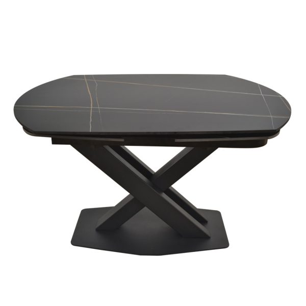 mesa comedor salon moderna roda extensible giratoria porcelanico acero