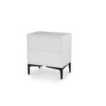 mesita noche moderna laca chapa natural cajones estantes patas acero hogar dormitorio camus