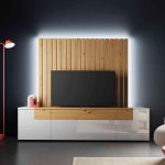 muebles salon moderno vicar blanco roble panel almacenaje comedor hogar