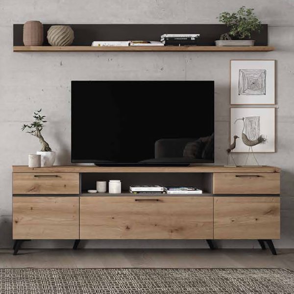 mueble salon moderno nordico patas vito cajones puerta hogar madera ramis