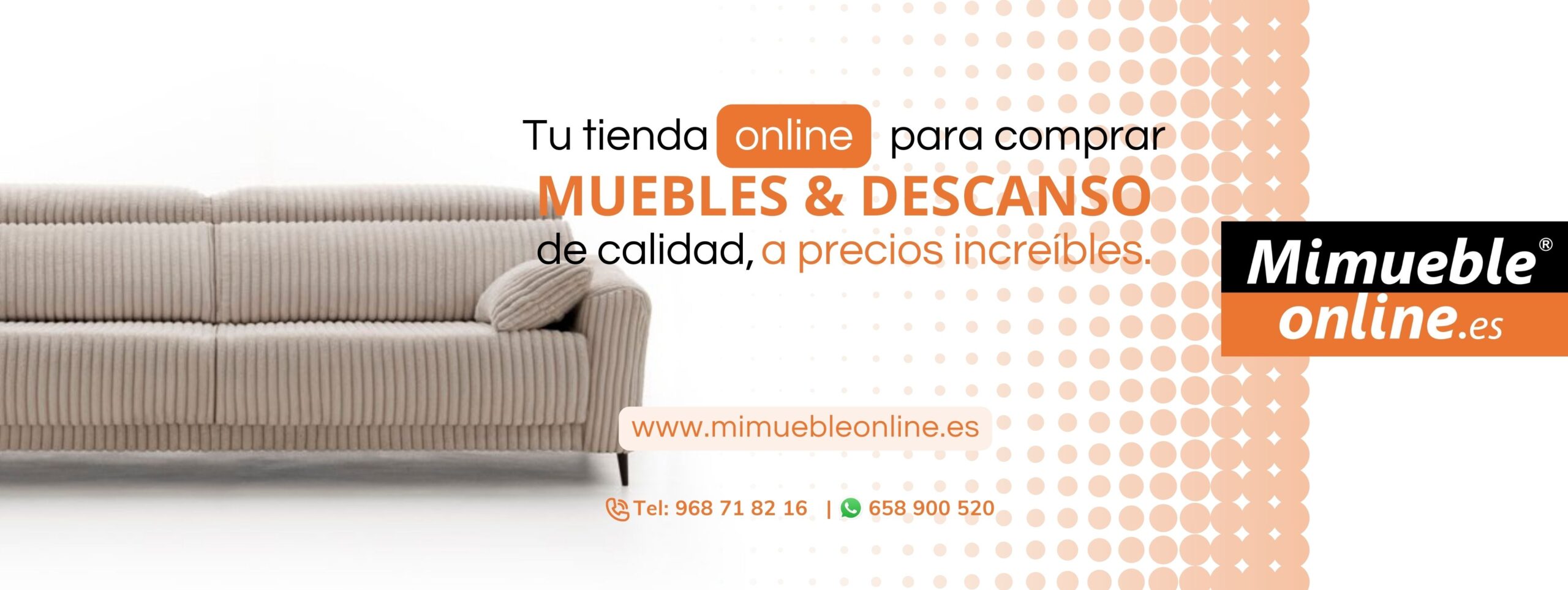 BANNER MIMUEBLEONLINE sofá MIKADO Tel. correcto